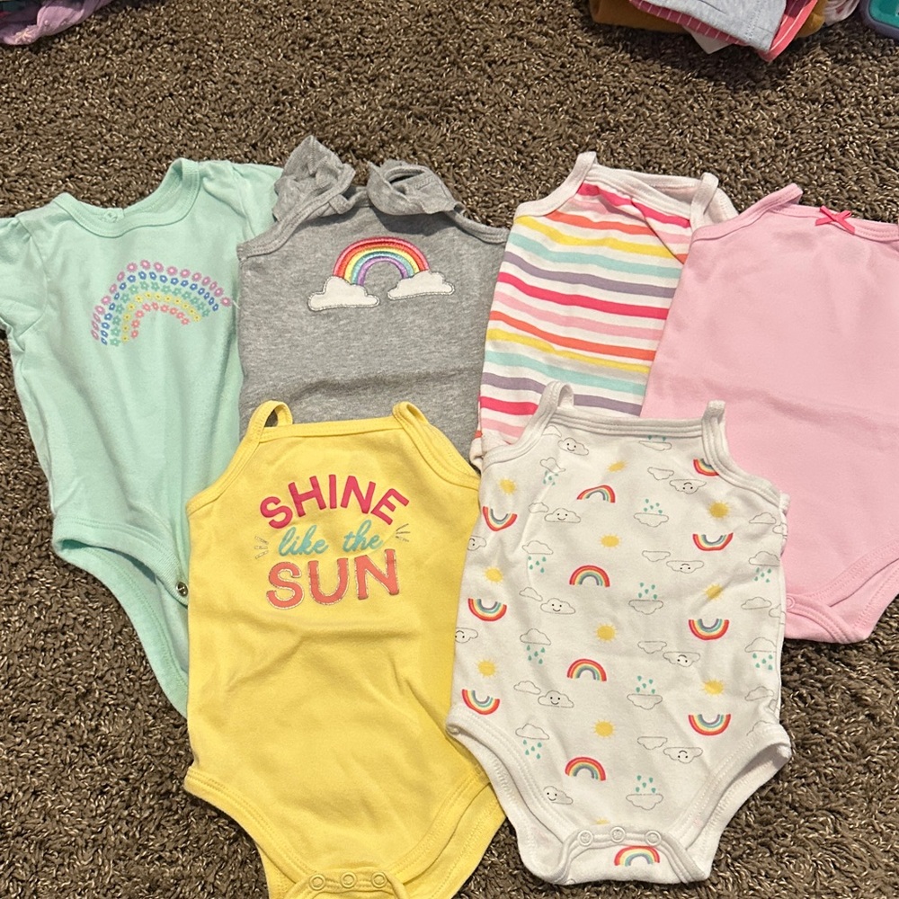Colorful Rainbow and Sunshine Kids One Pieces Set